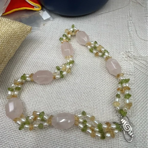 Vintage Ross-Simons Multi-Gemstone and White Pearl Necklace 16" - Picture 11 of 17